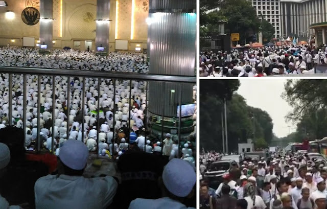 Peserta aksi di Masjid Istiqlal dan sekitarnya