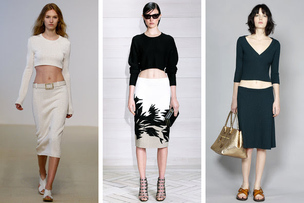 Looks from the resort collections of (from left) Calvin Klein, Jason Wu and Marc Jacobs.