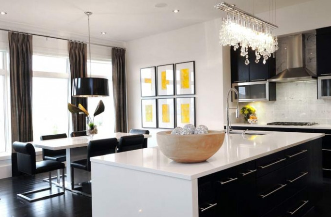 Linear Strand Crystal Chandelier - Contemporary - dining room ...