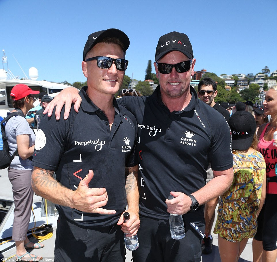 Boxer Danny Green and skipper of Perpetual LOYAL Anthony Bell soaked up the Sydney sunshine on Friday ahead of the race at 1pm