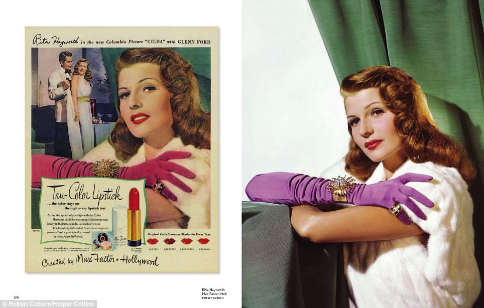 Rita Hayworth, in an advert for Max Factor shot by Robert Coburn in 1946