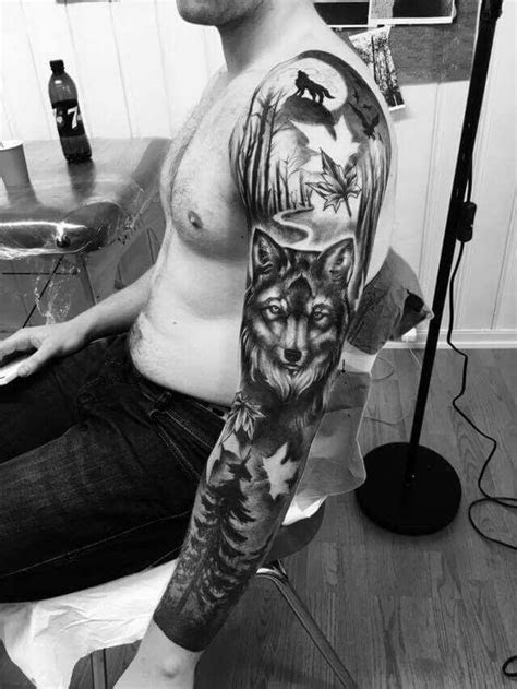 amazing wolf tattoo  full sleeve