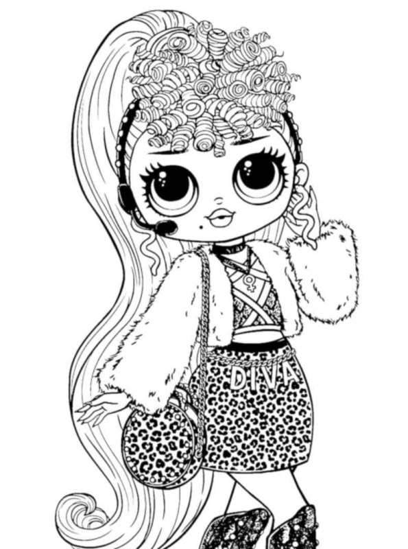 Kids-n-fun | Kleurplaat L.O.L. Surprise OMG dolls Diva