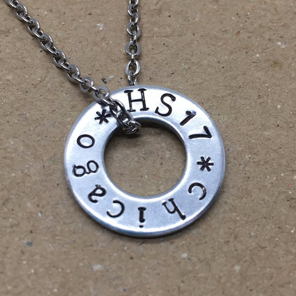 Harry Styles Necklace Hand Stamped Tour Washer Ft Your City Bymissrose
