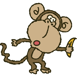 バナナ大好きサル No 151 バナナと猿のイラスト アイコン 条件付フリー素材集 スマホなど携帯電話対応