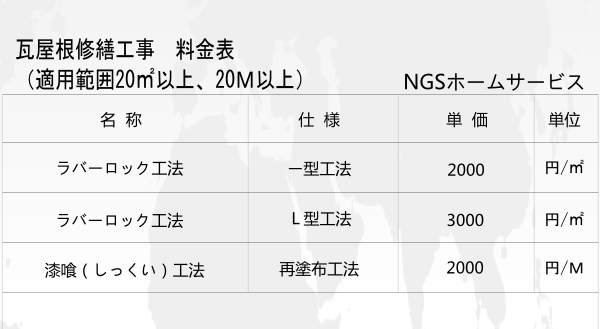 施工価格のご案内 防水工事や塗装工事は名古屋市の 株 名北外装へ 外壁屋根の専門店
