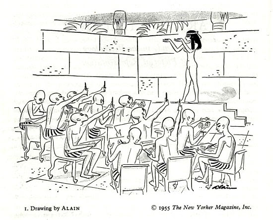 Drawing lesson in Egypt, by Alain, in Ernst Gombrich’s Art and illusion (1960)