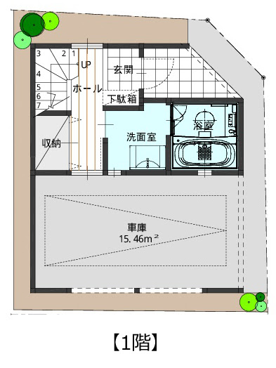 ９ ４坪 3階建て狭小住宅 開放的な空間と憧れのライフスタイルが実現できる間取り 横浜の狭小住宅 二世帯住宅 注文住宅の間取りは中鉢建設