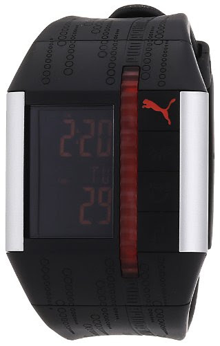 PUMA Unisex PU910501001 Cardiac II Black and Silver Heart Rate Monitor Watch