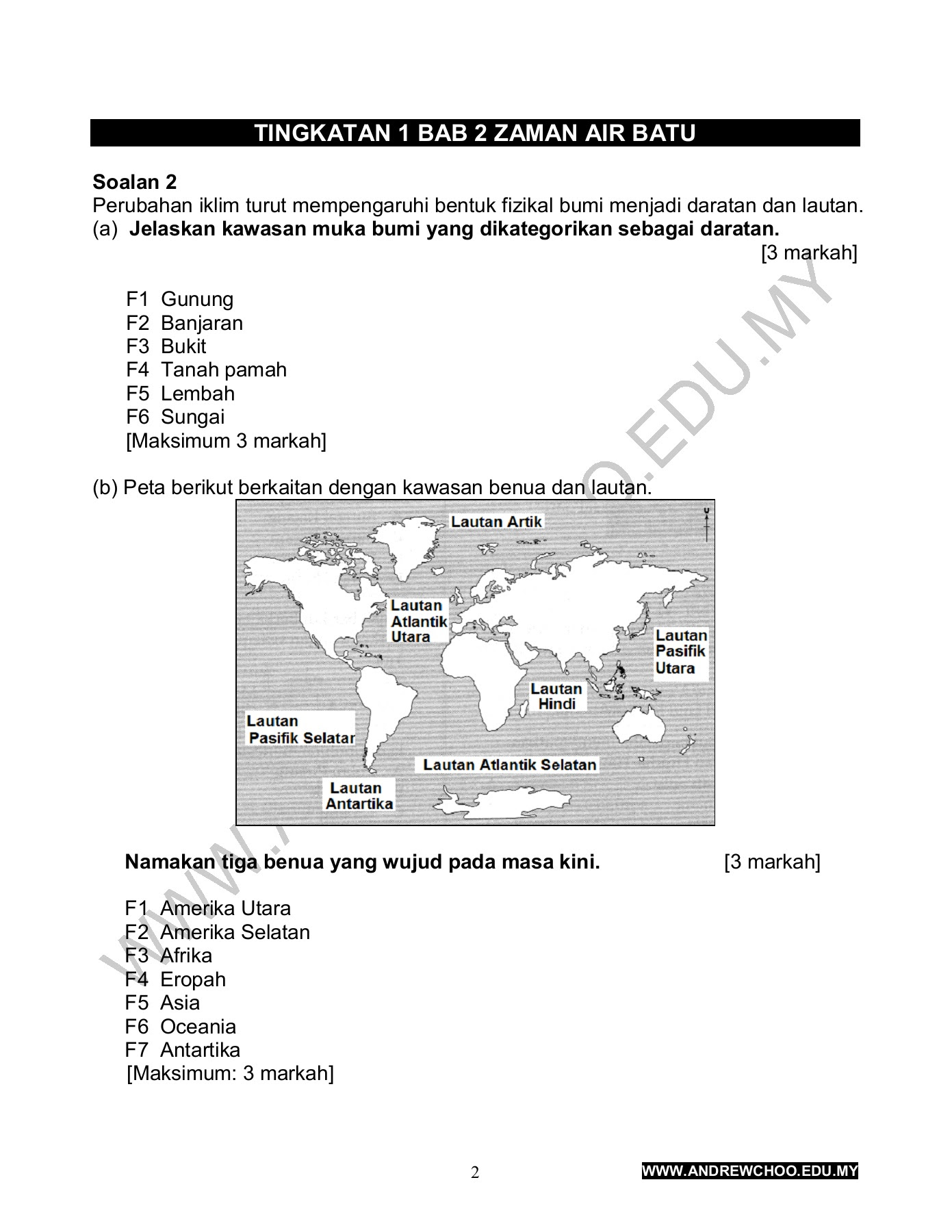 Tingkatan 1 Sejarah Contoh Soalan Bahagian C Kssm 2019