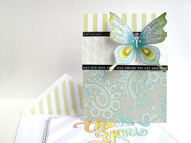 Traced Doodle Butterfly Card