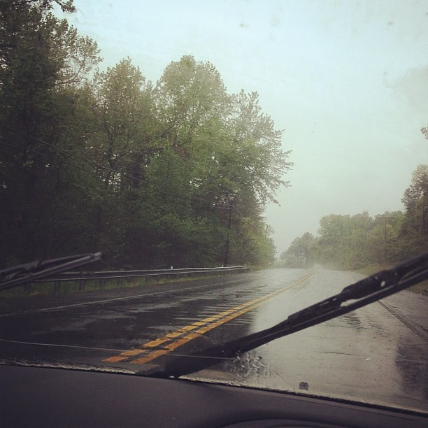 Starting off our anniversary trip in the rain. But it's okay. Sunny skies predicted the rest of the week!