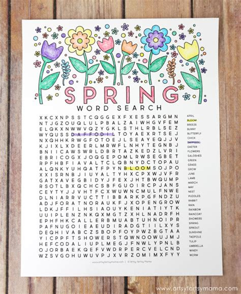 Whether you're a teacher looking for an educational activity or a parent seeking a fun game for your child, creating your own word search puzzl. free printable spring word search coloring page artsy fartsy mama