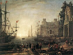 A seaport with a ship arriving