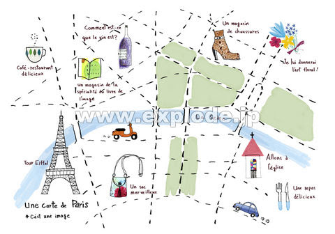 パリの絵地図 Gf Jpg 写真素材