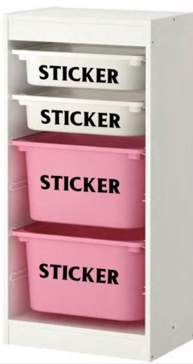 Children's storage box labels | IKEA Storage box decals | Kids storage