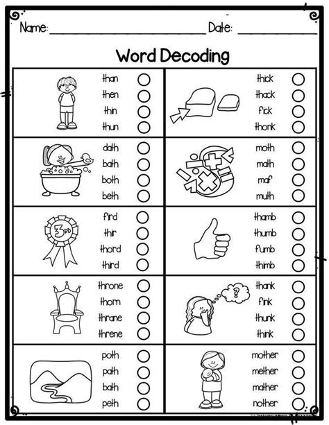  kindergarten word decoding practice worksheets assessments