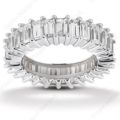 11.15 Ct Diamond Eternity Wedding Band Emerald Prong 14k White Gold