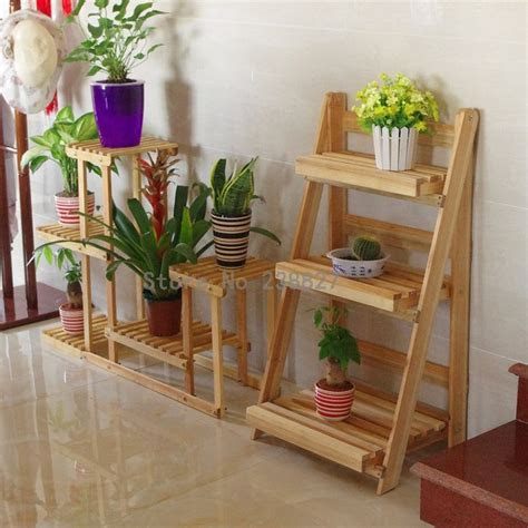 wood  tier flower pot racks home garden decor etagere