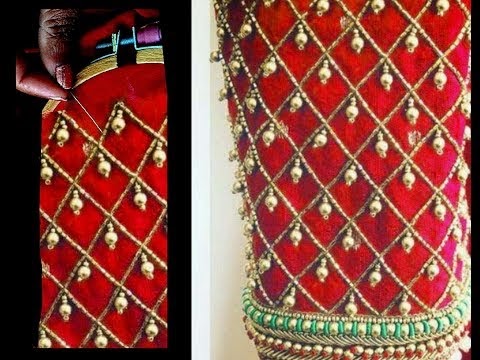 Most Beautiful  Heavy Sleeves Design with Normal Stitching Needle-Same Like AARI/ Maggam Work Blouse