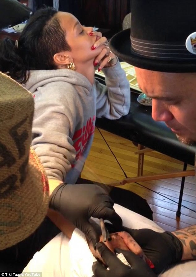 Hardcore! Rihanna had a traditional Maori tattoo inked onto her arm with a chisel and mallet during her trip to New Zealand this week