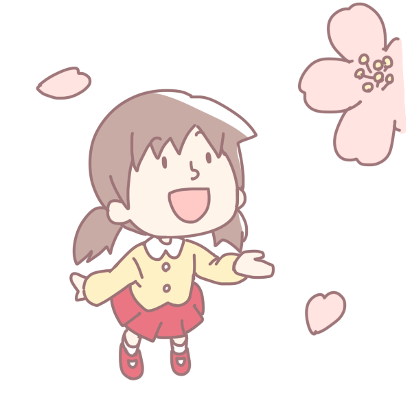 桜を見上げる女の子のイラスト かわいいフリー素材が無料のイラストレイン