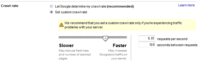 site crawl rate