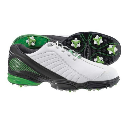 Mens FootJoy Sport Golf Spikes White Smooth/Black/Lime Trim Size 9.5