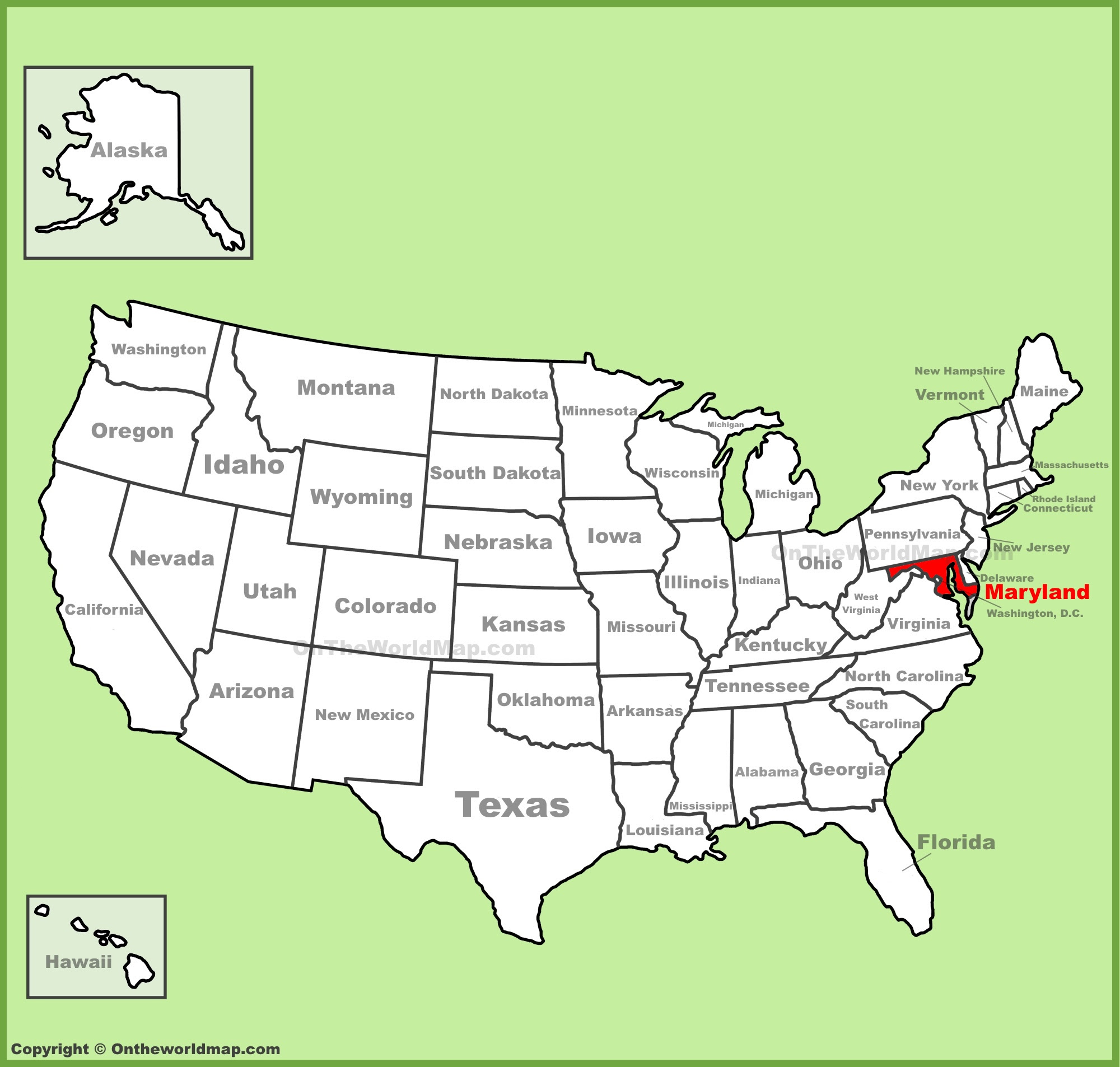 Us Map Of Maryland Maryland location on the U.S. Map