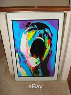Flocked Velvet Pink Floyd Blacklight Poster Screaming Face The Wall Rare Nos