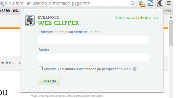 Use sua conta do Evernote para fazer login (Foto: Reprodução/Thiago Barros)
