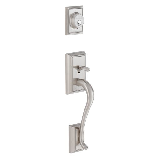 Schlage F58 ADD 619 Addison Exterior Handleset with Deadbolt, Satin Nickel