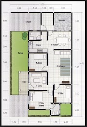 Terbaru 22+ Denah Rumah Ukuran 10x12 3 Kamar Tidur