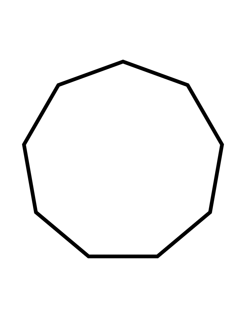 Flashcard of a polygon with nine equal sides | ClipArt ETC