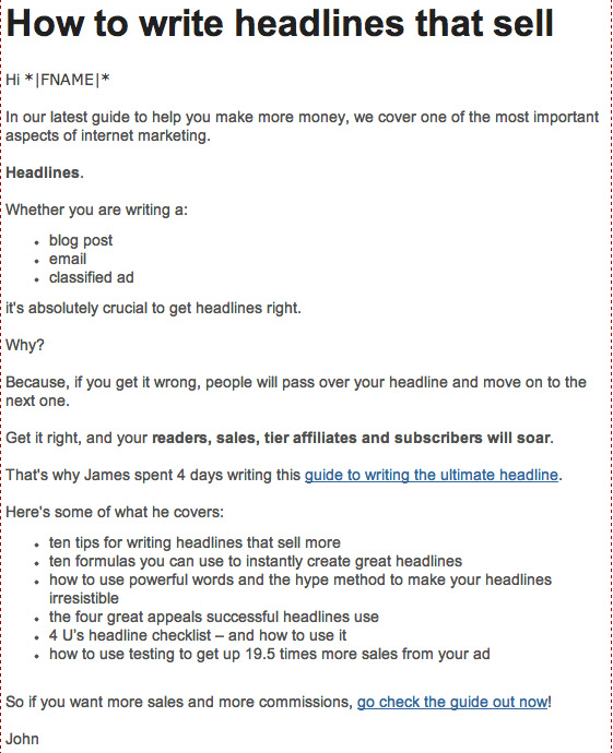 Autoresponder example
