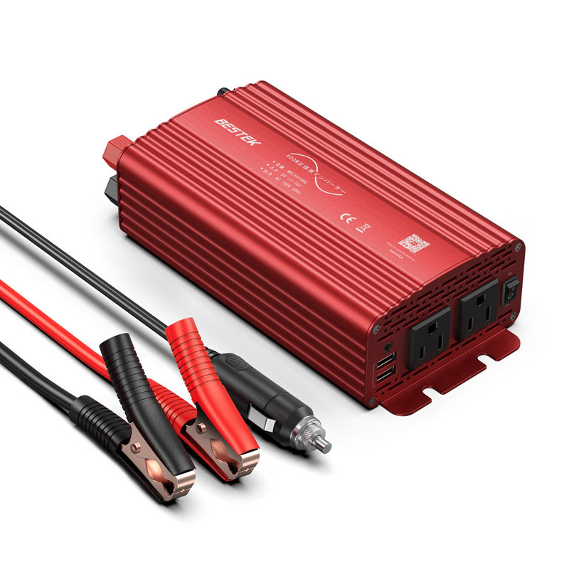 Bestek 純正弦波 カーインバーター バッテリー接続クリップ付 500w 車載充電器 六つ保護機能 Dc12vをac100vに変換 12v車対応 株式会社ベステックグループ