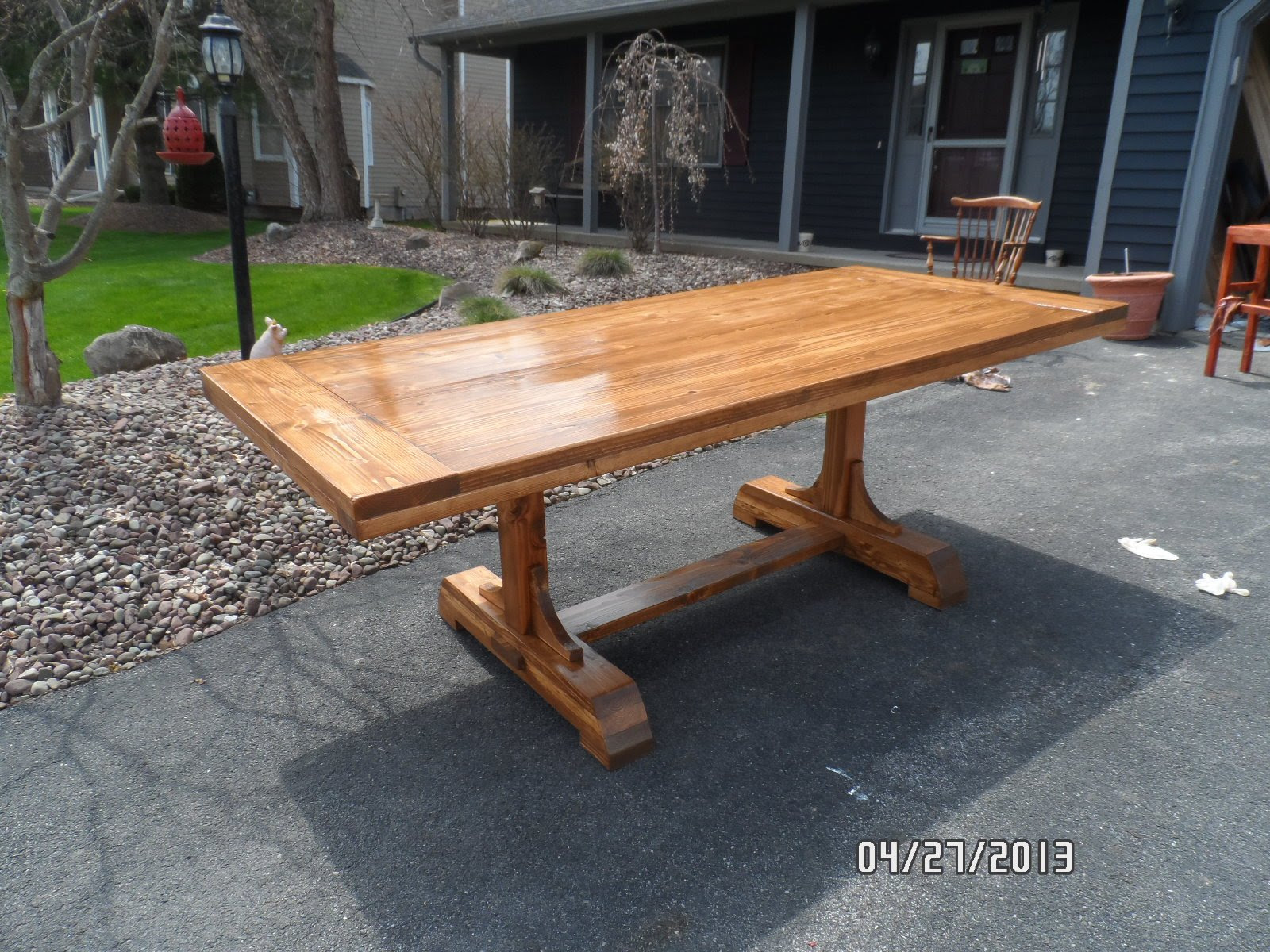 Ana White | Build a Pedestal Trestle Dining Table | Free and Easy