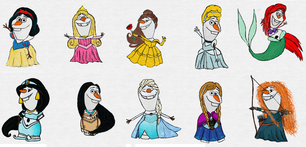 ディズニープリンセスになったオラフがゆる可愛い アナと雪の女王
