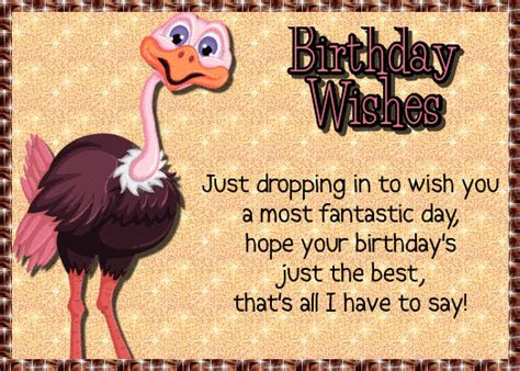 The fourth wedding anniversary is traditionally known as the fruit and flowers anniversary, according to about.com. Ostrich Birthday Wishes. Free Birthday Wishes eCards