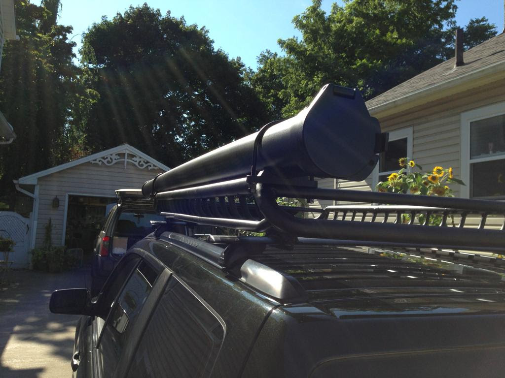 Fishing rod roof rack tube