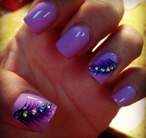 feather nail design