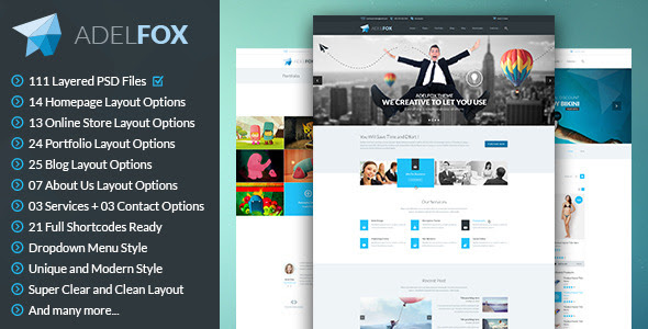 AdelFox | Multi-Purpose PSD Template - Business Corporate
