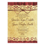 Red Barn Wood Vintage Paper Wedding Invitations