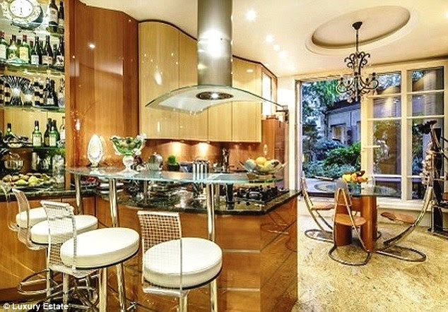 Mod cons: The flat no doubt has been updated since the actress lived there as the kitchen seems very modern 