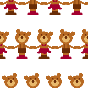 くまさん 男の子 女の子 No 277 クマさんボーダーの壁紙用イラスト 条件付フリー素材集 スマホなど携帯電話対応