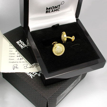 Foto 4, Montblanc, Gold Manschettenknöpfe, 164 Brillanten Luxus, S8330