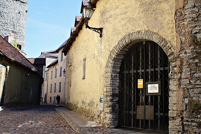 street scene arched door