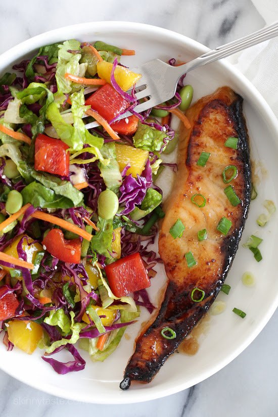 Broiled Miso Salmon – perfectly charred on the edges with crisp skin and the EASY 3-ingredient miso marinade is to die for!