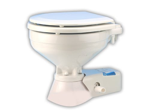 Jabsco 37245-0092 Marine Quiet Flush Marine Electric Toilet with Intake Pump (12-Volt, 25-Amp, Compact Size)