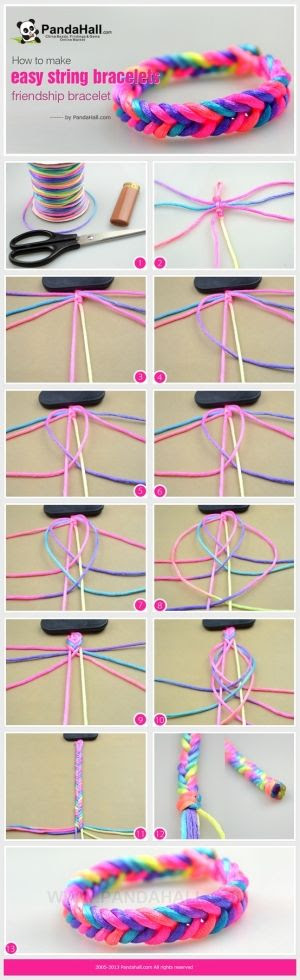 How to make cool bracelets with string-Really easy friendship bracelet patterns